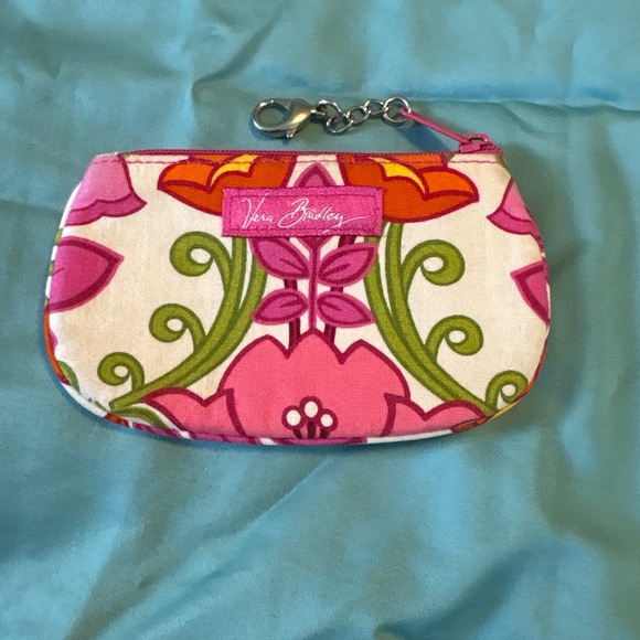 Vera Bradley wallet, pink and green. - Picture 2 of 5